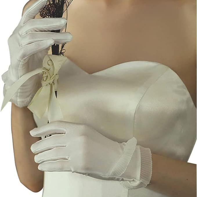 Mănuși scurte din satin pentru femei, elegante pentru petreceri, accesorii de fotografie, design original