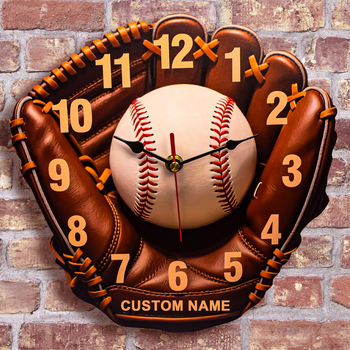Zidni sat s rukavicom za baseball (Materijal: Drvo; Stil: Moderno minimalistički; Kategorija: Ručni ukrasi za vješanje; Primjena: Doma, Ured)