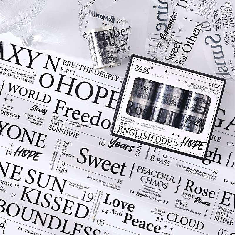 Poklon set traka za dnevnik Yue Shi, PET podloga, debljina 0,01 mm, vodootporna, prilagodljiva