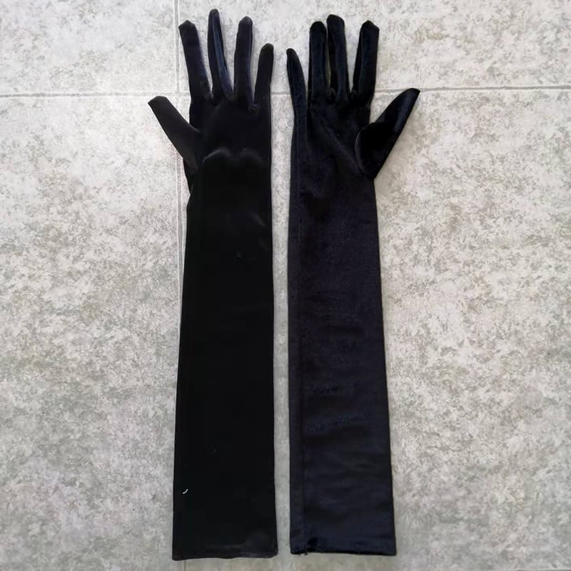 Női kesztyű hosszú paneles dizájnnal, poliészter rostból, dekoratív esküvői és estélyi rendezvényekhez