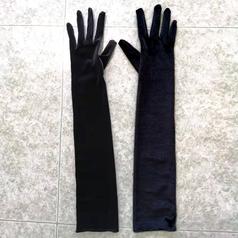 Női kesztyű hosszú paneles dizájnnal, poliészter rostból, dekoratív esküvői és estélyi rendezvényekhez