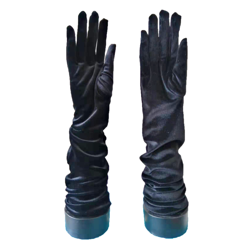 Női kesztyű hosszú paneles dizájnnal, poliészter rostból, dekoratív esküvői és estélyi rendezvényekhez