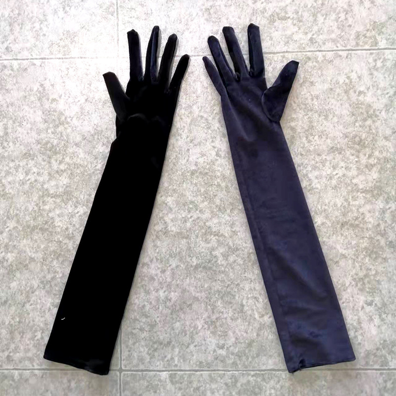 Női kesztyű hosszú paneles dizájnnal, poliészter rostból, dekoratív esküvői és estélyi rendezvényekhez