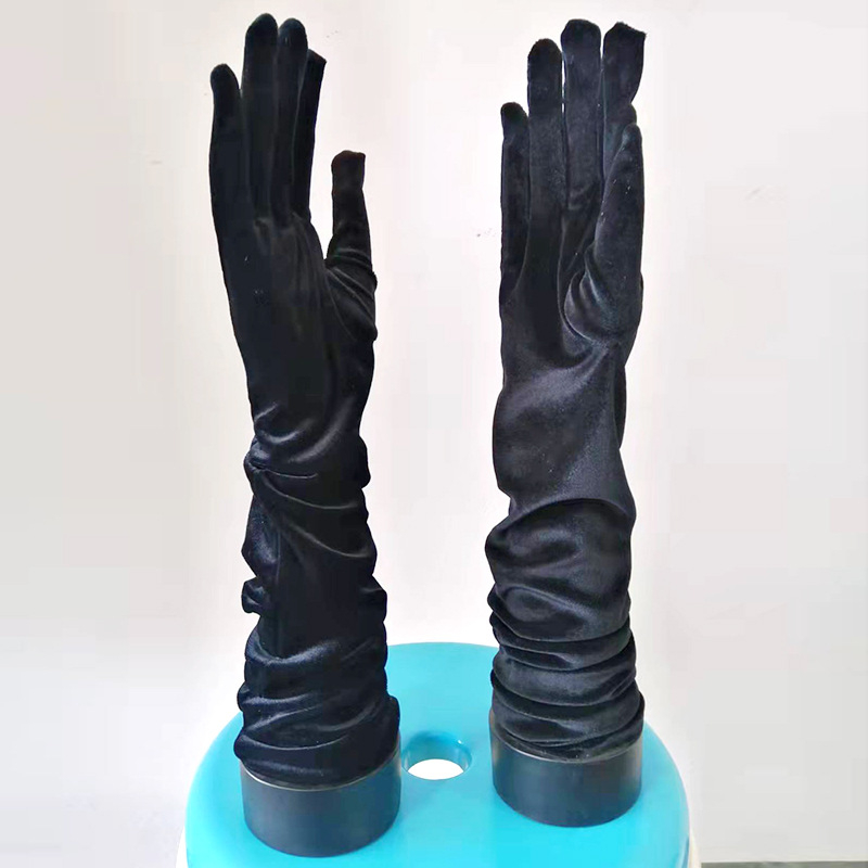 Női kesztyű hosszú paneles dizájnnal, poliészter rostból, dekoratív esküvői és estélyi rendezvényekhez