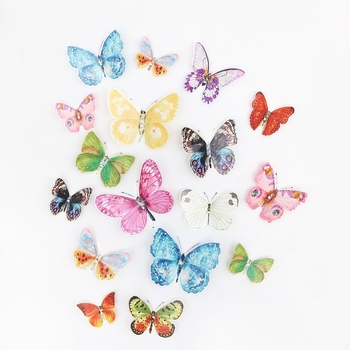 Autocolante de perete 3D cu fluturi, PVC, model desen animat, 5+ bucăți, rezistente la apă, stil modern minimalist