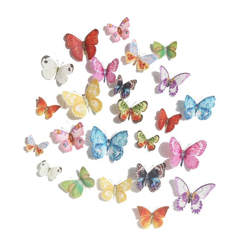 Autocolante de perete 3D cu fluturi, PVC, model desen animat, 5+ bucăți, rezistente la apă, stil modern minimalist