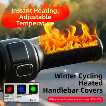 USB napajani električni grijački omotač za ručice električnih vozila, univerzalna prilagodba, zagrijava do ~100°C, vodootporan i protuklizni