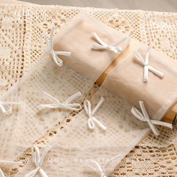 Menyasszonyi kesztyű csipke hálóval, masnival, középhosszú, Office Lady stílusú, esküvői kiegészítő, termékkód 6.16, testreszabás elérhető