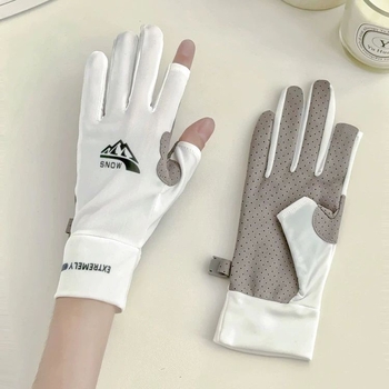 Ice Silk dviejų pirštų pirštinės vyrams ir moterims – dviejų pirštų jutiklis, neslidus, atsparus dilimui, saulės apsauga, plonas vasaros dizainas