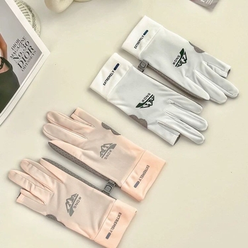 Ice Silk dviejų pirštų pirštinės vyrams ir moterims – dviejų pirštų jutiklis, neslidus, atsparus dilimui, saulės apsauga, plonas vasaros dizainas