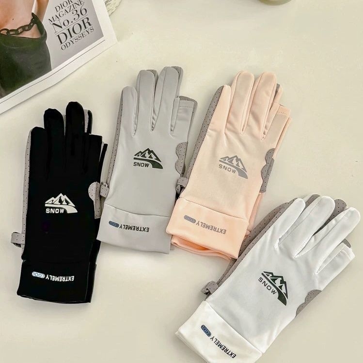 Ice Silk dviejų pirštų pirštinės vyrams ir moterims – dviejų pirštų jutiklis, neslidus, atsparus dilimui, saulės apsauga, plonas vasaros dizainas