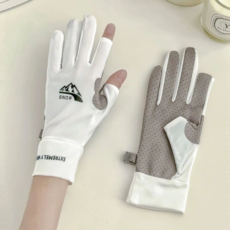 Ice Silk dviejų pirštų pirštinės vyrams ir moterims – dviejų pirštų jutiklis, neslidus, atsparus dilimui, saulės apsauga, plonas vasaros dizainas