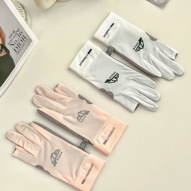 Ice Silk dviejų pirštų pirštinės vyrams ir moterims – dviejų pirštų jutiklis, neslidus, atsparus dilimui, saulės apsauga, plonas vasaros dizainas