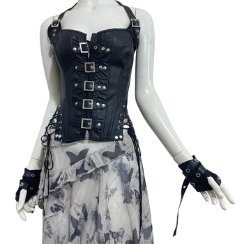 Manșete pentru braț, design cu deget jumătate, stil gotic punk streetwear, amestec de bumbac 81–95% cu 21–30% alte fibre, curea PU