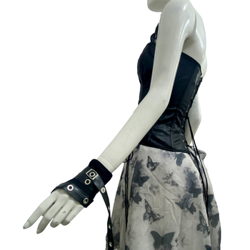 Manșete pentru braț, design cu deget jumătate, stil gotic punk streetwear, amestec de bumbac 81–95% cu 21–30% alte fibre, curea PU