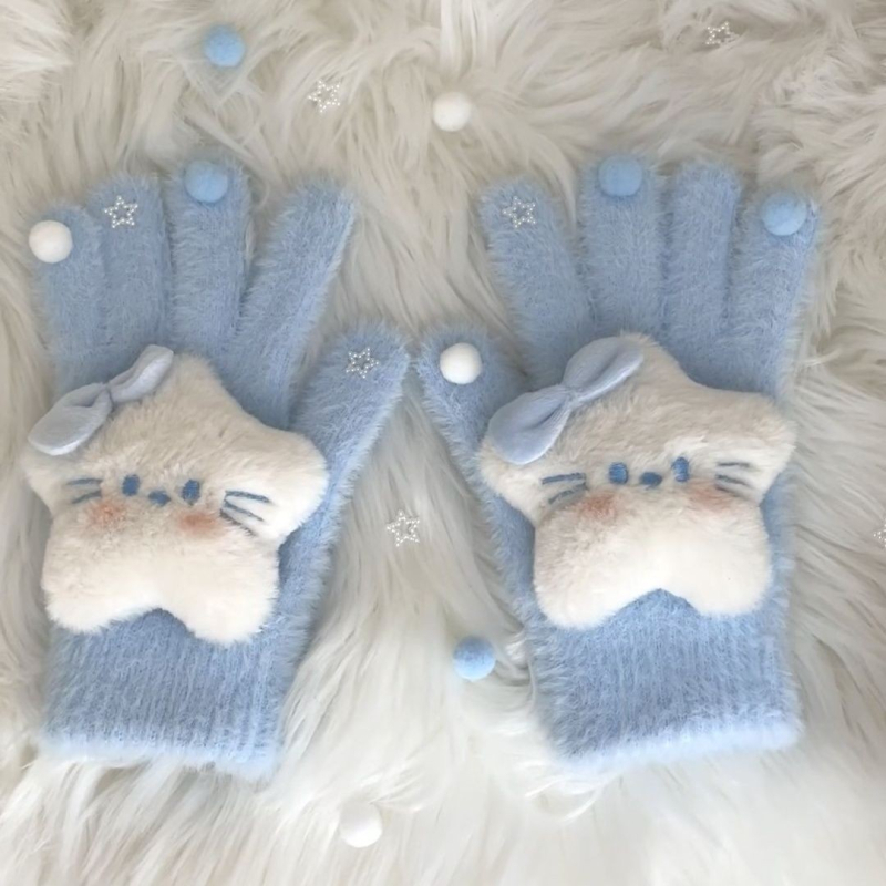 Nothing Moterų pirštinės – lankelis ir žvaigždė, pilnos pirštinės, nailonas, žiemai 2024