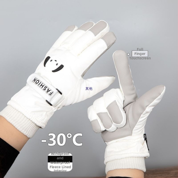 Moteriški dviračių ir žiemos pirštinės, vėjo atsparios, atsparios vandeniui, jutiklinio ekrano sudėtis, medvilnės-ice silk mišinys