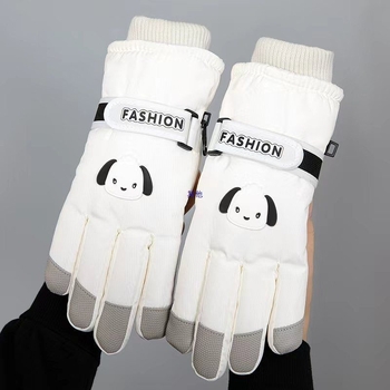 Moteriški dviračių ir žiemos pirštinės, vėjo atsparios, atsparios vandeniui, jutiklinio ekrano sudėtis, medvilnės-ice silk mišinys