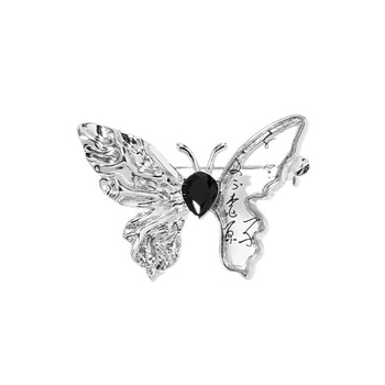 Broșă asimetrică cu fluture, goală, pentru femei — design original, aliaj, placare electrolitică, accesorii de modă