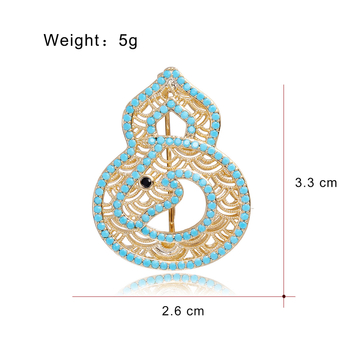 Broșă în stil chinezesc, cupru ecologic, formă de dovleac, prelucrare cu diamant, multifuncțională, accesoriu cadou