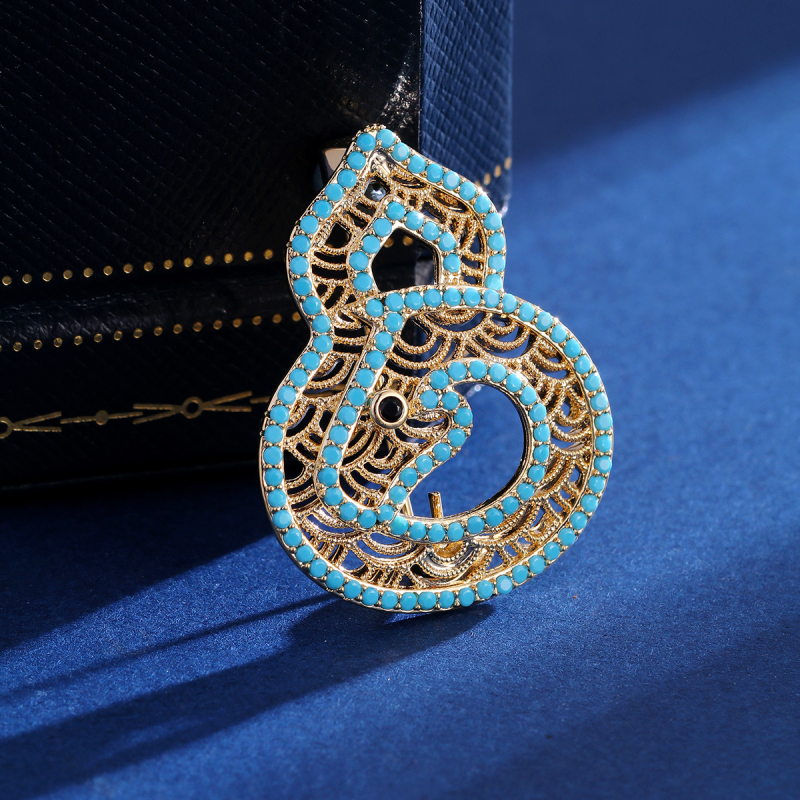 Broșă în stil chinezesc, cupru ecologic, formă de dovleac, prelucrare cu diamant, multifuncțională, accesoriu cadou