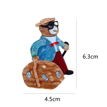 Broșă cu motiv animal, stil coreean, acril injectat, decorare multifuncțională