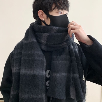 Férfi sál – poliészter, kockás minta (poliészter; kockás minta; tavasz)