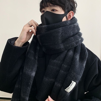 Férfi sál – poliészter, kockás minta (poliészter; kockás minta; tavasz)