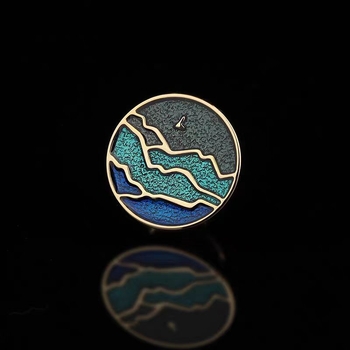 Bros od cinkove legure, pin-gumb stil, završna obrada kapljica ulja, unisex dodatak, osobni trend stila
