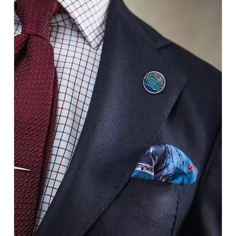 Bros od cinkove legure, pin-gumb stil, završna obrada kapljica ulja, unisex dodatak, osobni trend stila