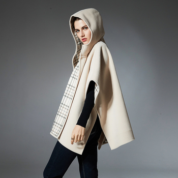 Kapucnis köpenykendő | Poliészter, warp-kötés, rácsos mintázat, melegen tartó, téli szezon