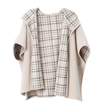 Kapucnis köpenykendő | Poliészter, warp-kötés, rácsos mintázat, melegen tartó, téli szezon