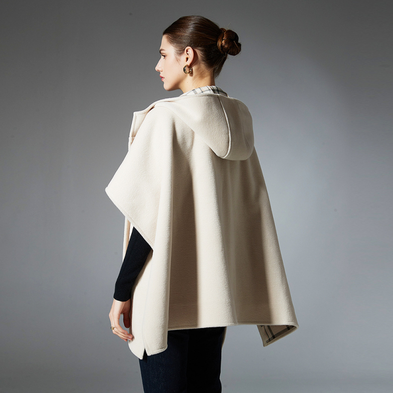 Kapucnis köpenykendő | Poliészter, warp-kötés, rácsos mintázat, melegen tartó, téli szezon