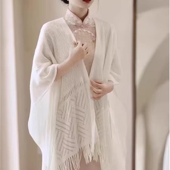 Šal s ROC retro stilom, inspiriran qipao, poliester, jesen 2024