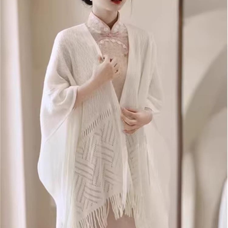 Šal s ROC retro stilom, inspiriran qipao, poliester, jesen 2024