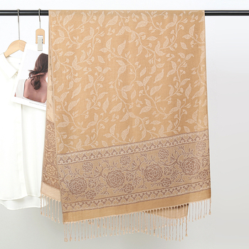 RUNMEI virágos jacquard sál poliészterből, nyárra, tavaszra és őszre alkalmas