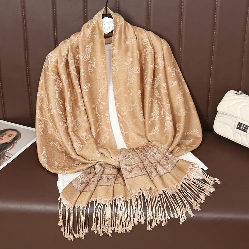 RUNMEI virágos jacquard sál poliészterből, nyárra, tavaszra és őszre alkalmas