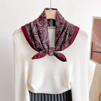Ženski šal od smjese svile i vune, paisley cvjetni uzorak, zimski stil