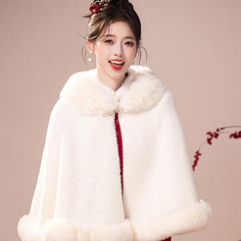 Γυναικεία κάπα από βελούδο με γιακά από τεχνητή γούνα, σε στυλ cardigan, ζακάρντ φινίρισμα, για φθινόπωρο-χειμώνα, κομψή εξωτερική ενδυμασία