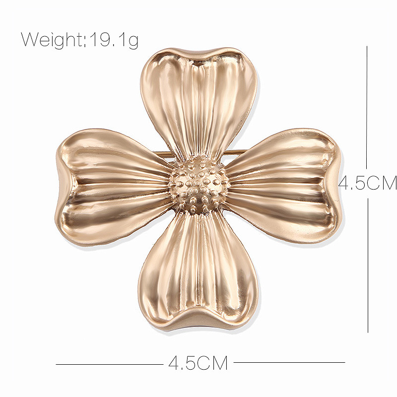 Levél alakú broš, ötvözet, koreai stílus, matt felület, anti-expozíciós funkció