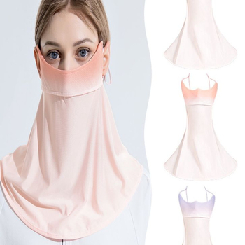 Moterų vasaros saulės apsaugos veido kaukė su kaklo apsauga ir tinka vairuoti, lengva ir praktiška; Audinys: Tencel (Lyocell), 21–30% sudėtis, Sezona: Vasaros 2024.