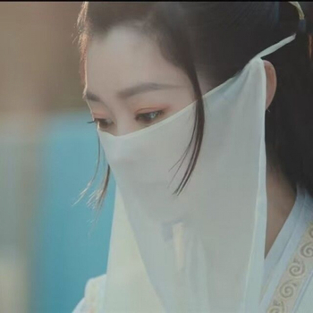 Hanfu stiliaus reguliuojamas pusiau permatomas veido skaras šalikas, marlės šalikai, audinys Lycra cotton, Spandex sudėtis