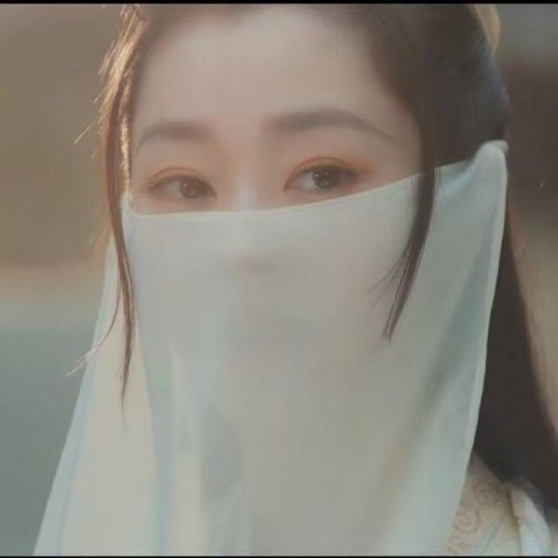 Hanfu stiliaus reguliuojamas pusiau permatomas veido skaras šalikas, marlės šalikai, audinys Lycra cotton, Spandex sudėtis