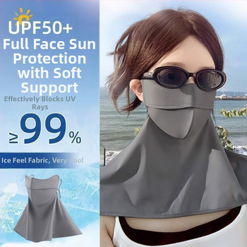 Kaukė su spaustuko užsegimu, pilnos veido dalies uždengimas, kvėpuojanti saulės apsauga moterims, lauko dviračių žygiams