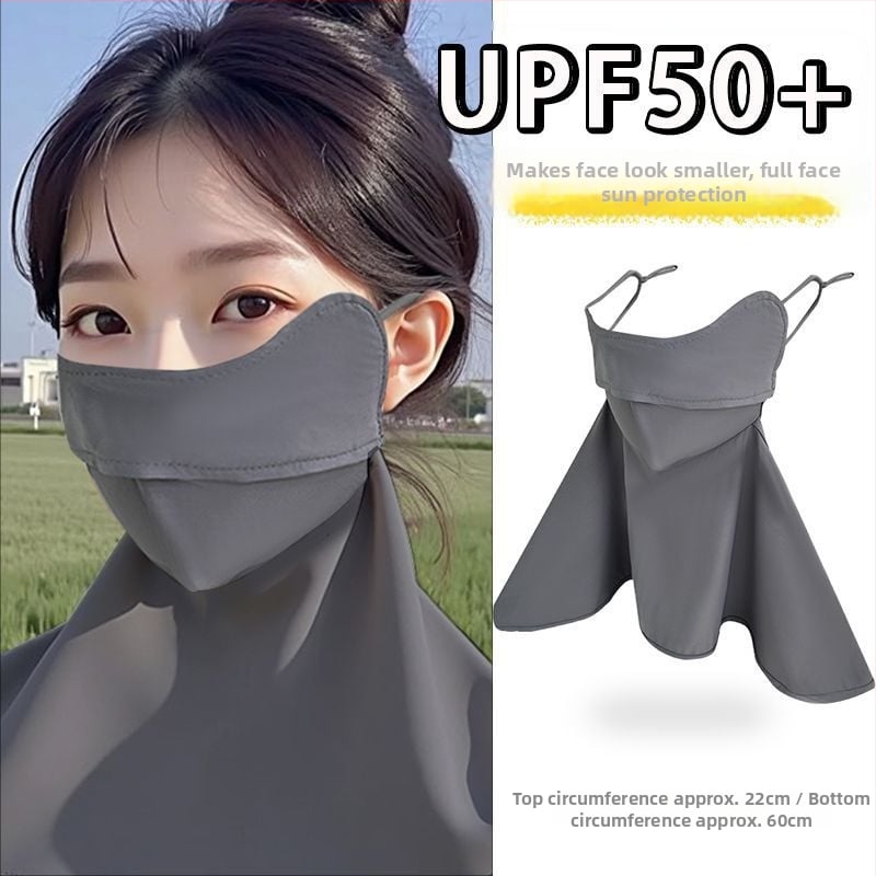 Kaukė su spaustuko užsegimu, pilnos veido dalies uždengimas, kvėpuojanti saulės apsauga moterims, lauko dviračių žygiams