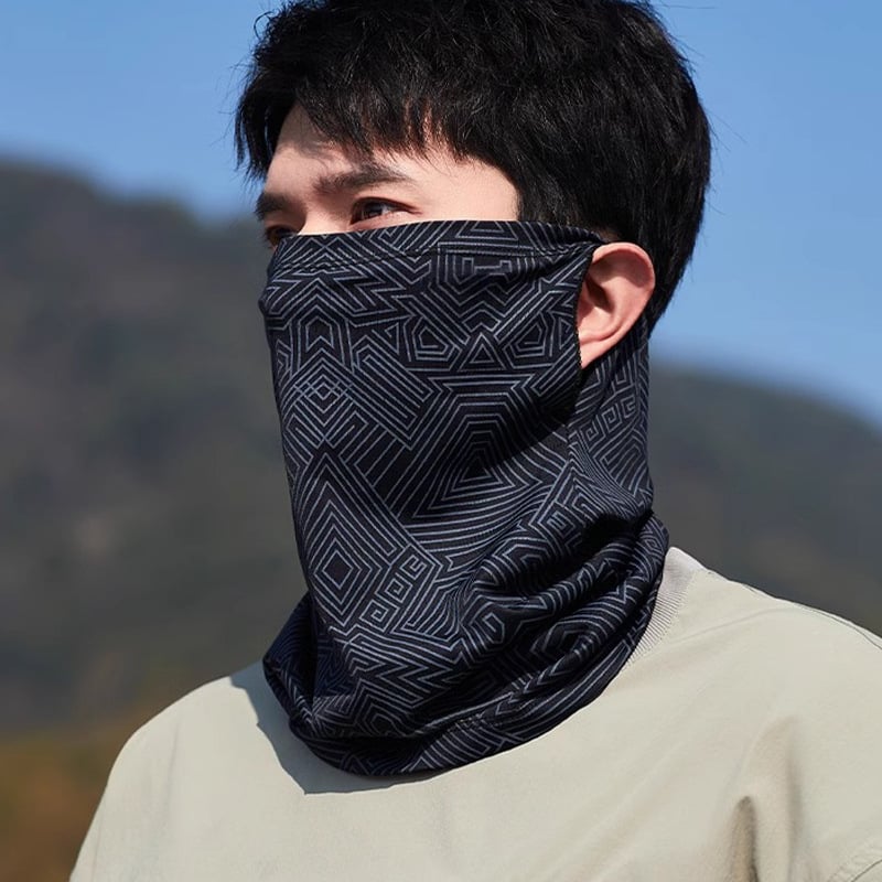 Nailoninė išorinė veido kaukė vasarai – kvėpuojanti, UV apsauga, saulės apsauga; universalus galvos šalikėlis dviratininkams ir žvejams.