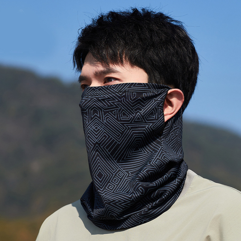 Nailoninė išorinė veido kaukė vasarai – kvėpuojanti, UV apsauga, saulės apsauga; universalus galvos šalikėlis dviratininkams ir žvejams.