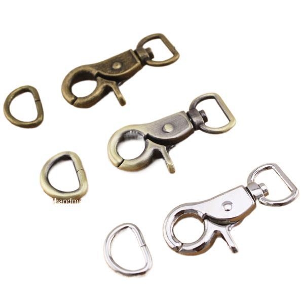 Метална лобстер кука с D-образна халка за чанти – DIY хардуер за чанти, код на продукта Hywxkkkswwtewk