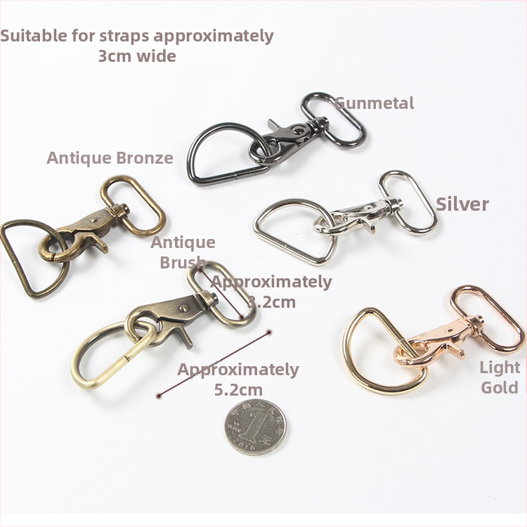 Kovový zapínací háčik s D krúžkom na tašky – DIY hardvérové príslušenstvo, kód produktu Hywxkkkswwtewk