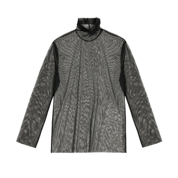 Vīriešu elpojošs saules aizsardzības T-krekls ar garām piedurknēm un augstu apkakli, režģīgā auduma (ice silk; modal fiber; elpojošs; augsts apkaklis; vidēja garuma)